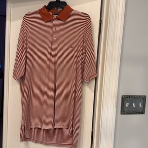 Southern Marsh Orange and white striped polo size XL